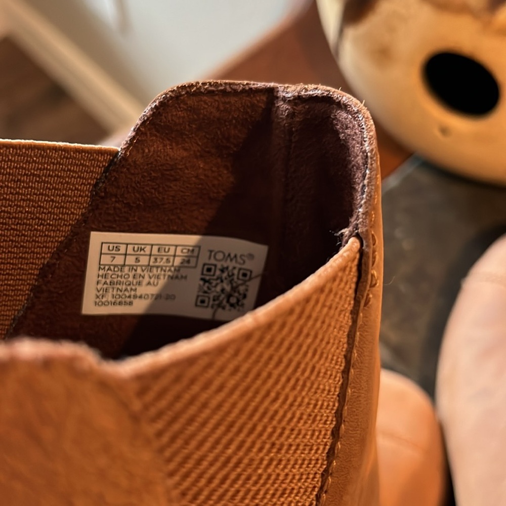 Toms Tan Leather Wedge Ankle Booties - Picture 5 of 7